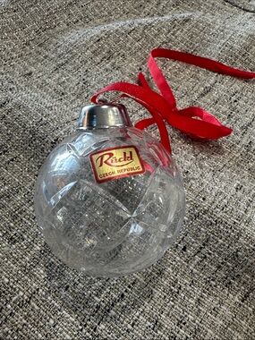 Vintage Lead Crystal Ball Ornament Hand Cut 24% Czech Republic